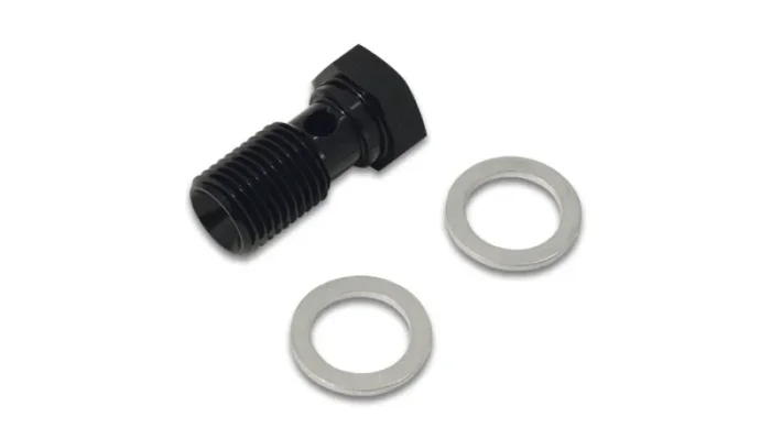 Vibrant Performance Banjo Bolt – Single Banjo – 12 mm x 1.500 Thread – 20 mm Length – Black (Pair)