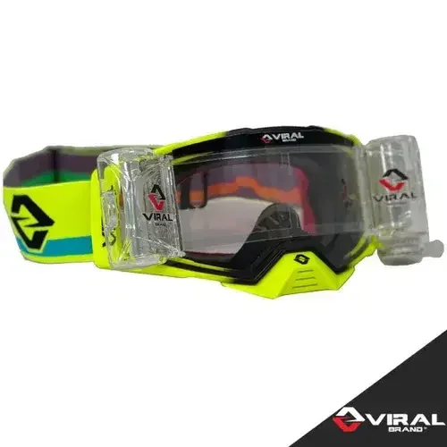 Viral Brand – Goggles, Works Series, Frame: Neon/Black, Lens: Clear Roll-Off
