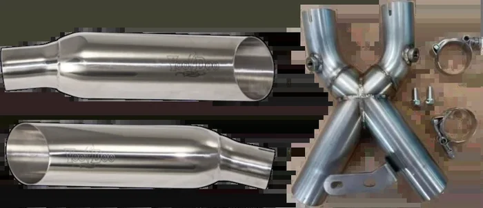 Voodoo 12-8172P VEBUSAM2CDP SHORTY DUAL MUFFLER POLISHED BUSA