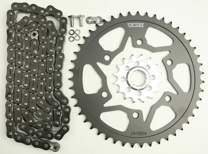 Vortex 3-CK6362 CK6362 SPROCKET/CHAIN KIT STL/STL 16/47T SIL RX3 520-118L BLK