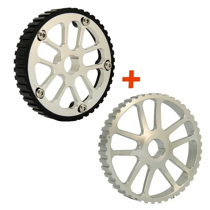 VW 74-98 8V Y series adjustable cam gear pulley + lightweight intermediate shaft pulley – Black/Silver