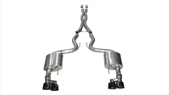 Xtreme Quad Tipped Cat-Back Exhaust (Black Tips) for Mustang GT 5.0L 2015-17 | #14335BLK | Corsa Performance