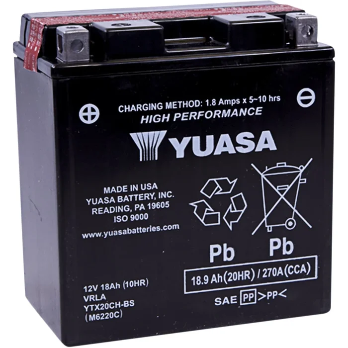 Yuasa AGM Battery – 12V – 18ah – YTX20CH-BS .82 Liter [MPN: YUAM6220C]