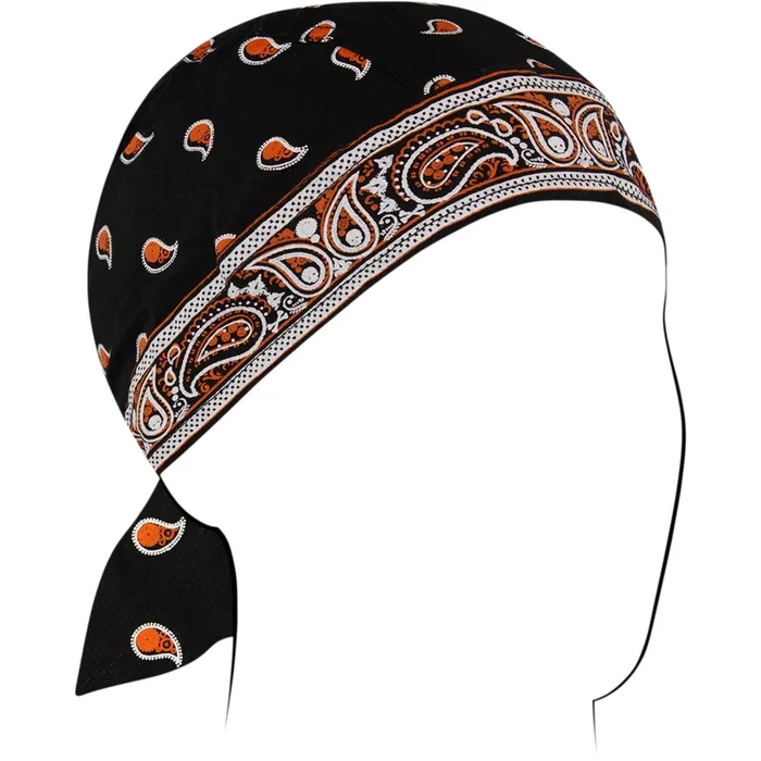 ZAN HEADGEAR 2504-0502 Z197 Flydanna® Headwrap Flydanna® – Classic Bandana – Orange/Black
